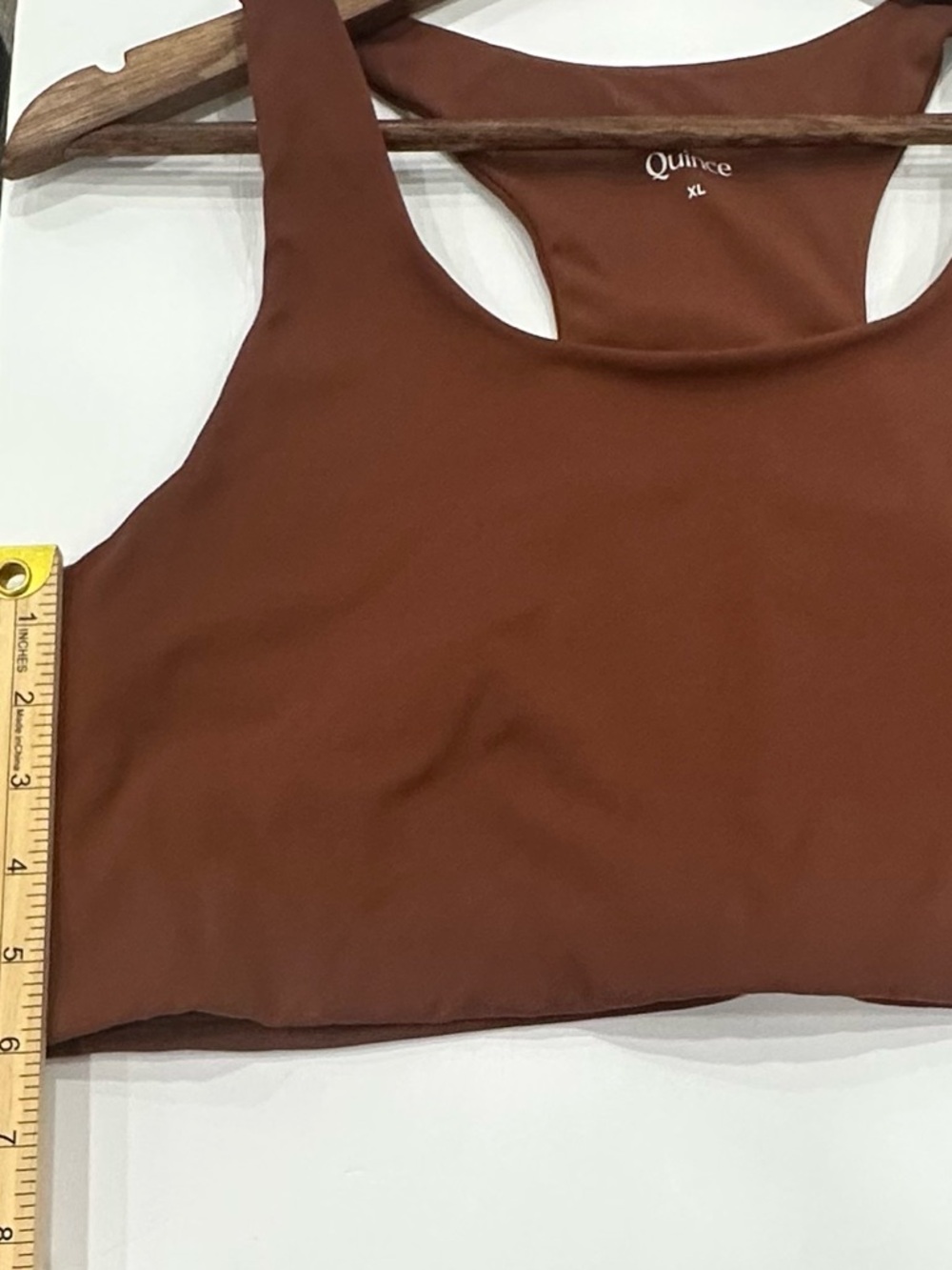 Quince Ultra-Form Scoop Neck Longline Bra Redwood Brown Size XL - Picture 7 of 7